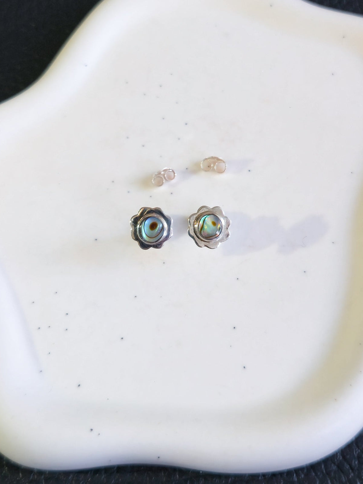 Sterling Silver Flower Stud Earrings 8mm