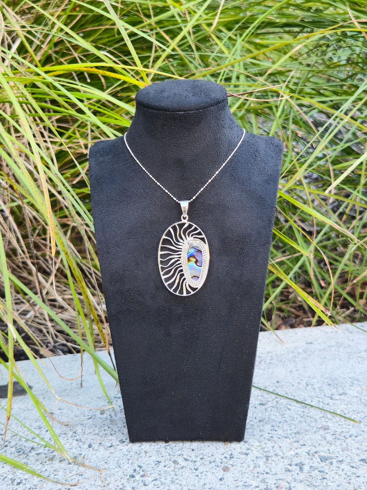 Sterling Silver Radiant Oval Pendant