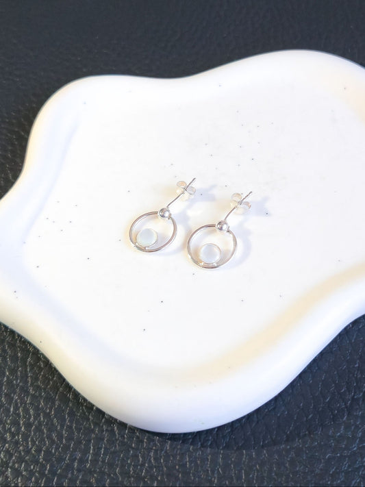 Sterling Silver Open Circle Stud Earrings 12mm
