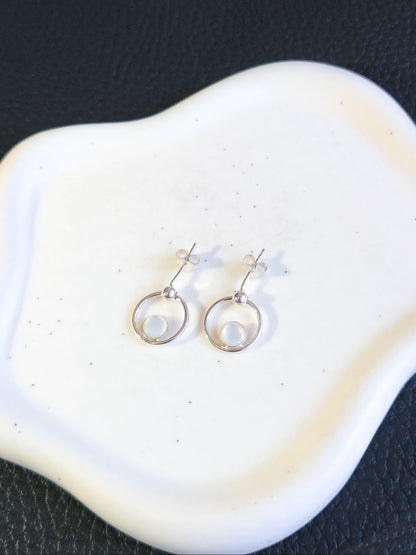Sterling Silver Open Circle Stud Earrings 12mm