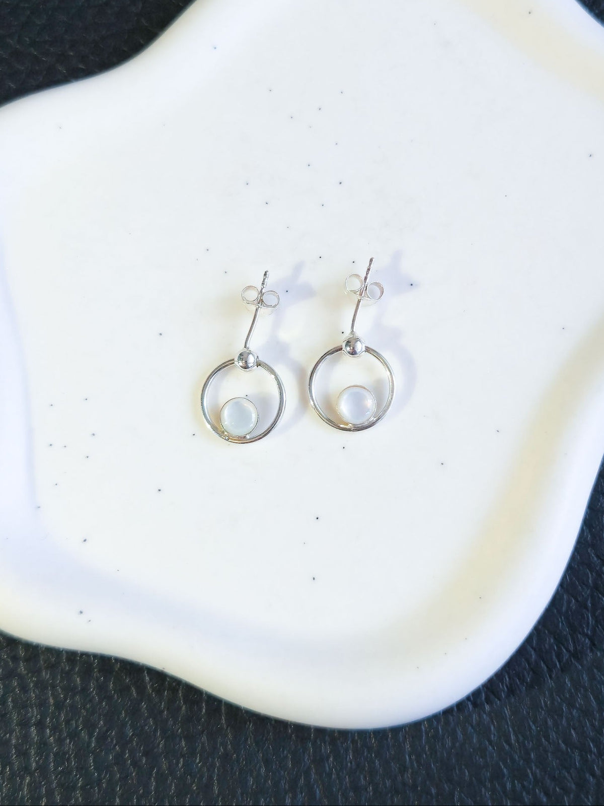 Sterling Silver Open Circle Stud Earrings 12mm