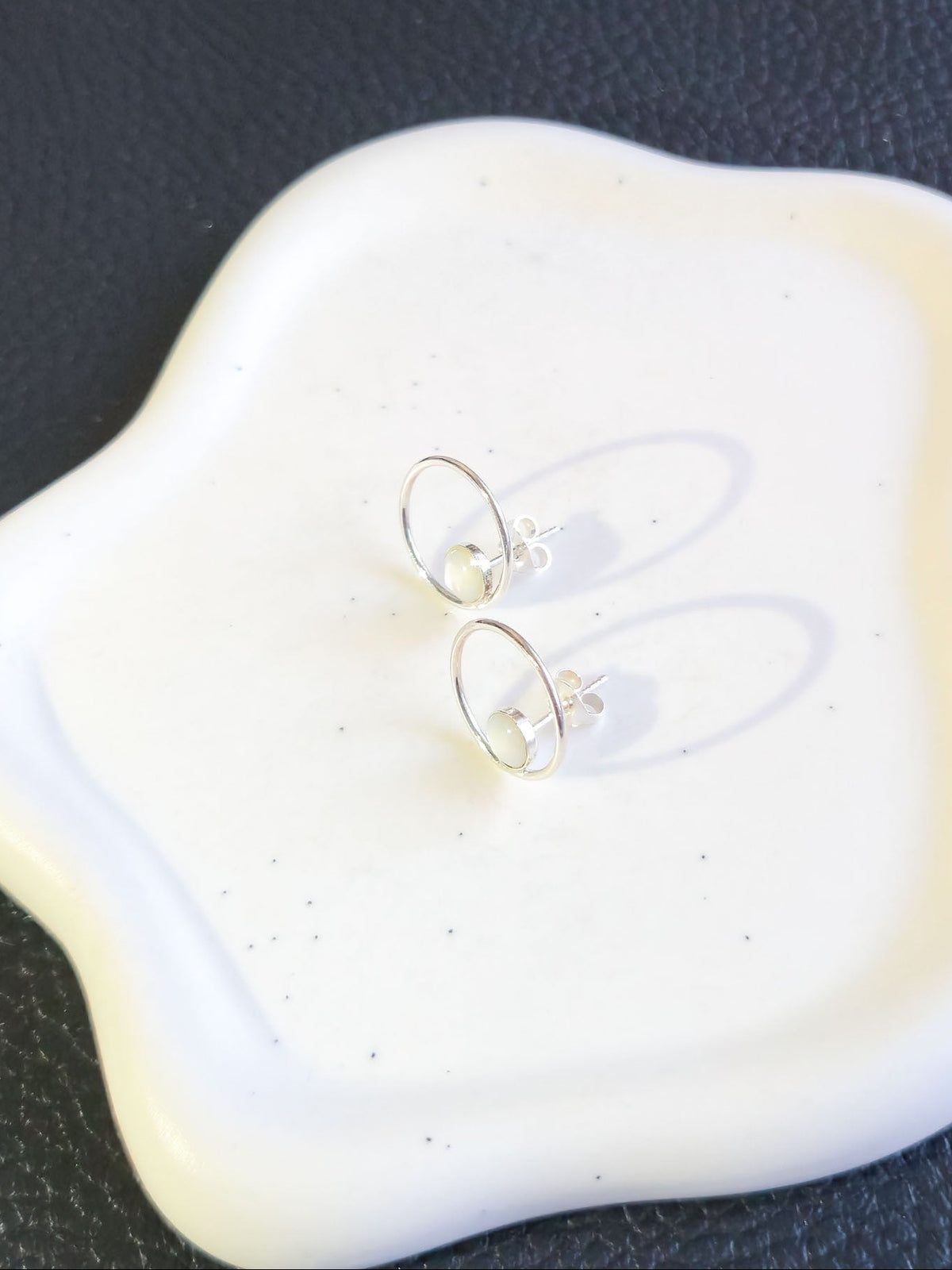 Sterling Silver Open Circle Stud Earrings 15mm