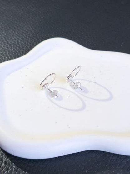 Sterling Silver Open Circle Stud Earrings 15mm