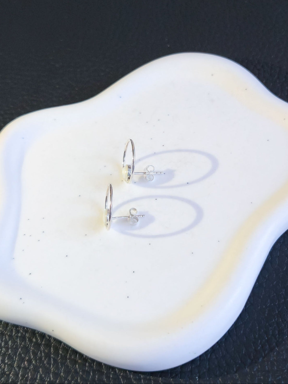 Sterling Silver Open Circle Stud Earrings 15mm