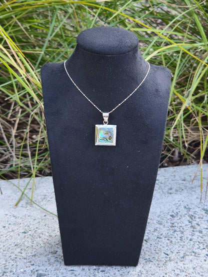 Sterling Silver Reversible Square Pendant