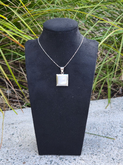 Sterling Silver Reversible Square Pendant