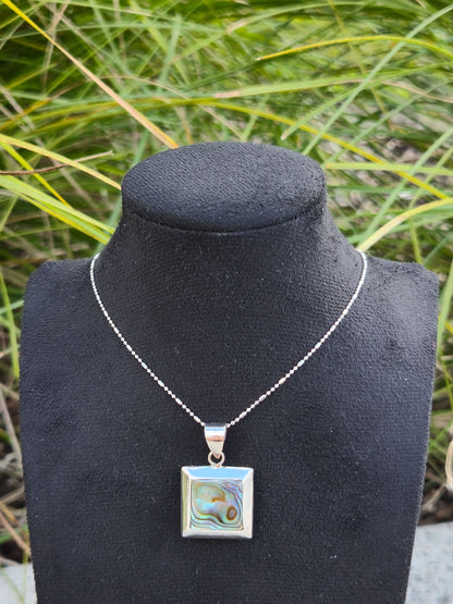 Sterling Silver Reversible Square Pendant