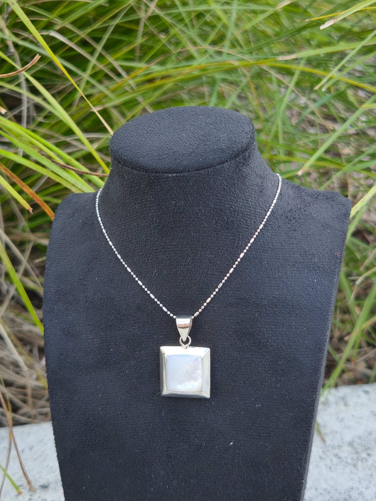 Sterling Silver Reversible Square Pendant