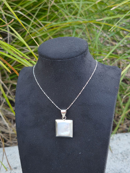 Sterling Silver Reversible Square Pendant
