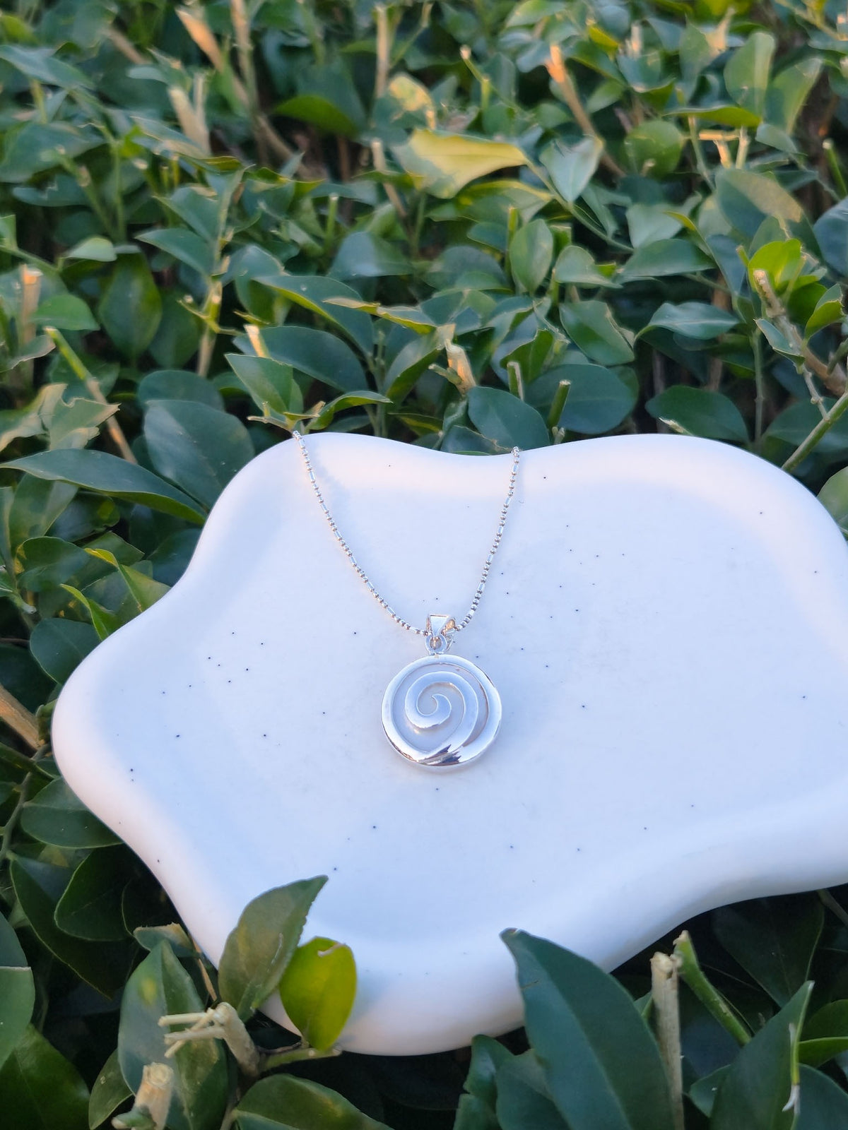 Sterling Silver Swirl Circle Pendant