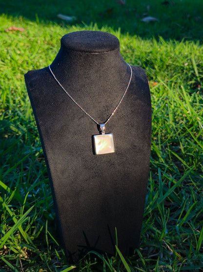 Sterling Silver Swirl Square Pendant