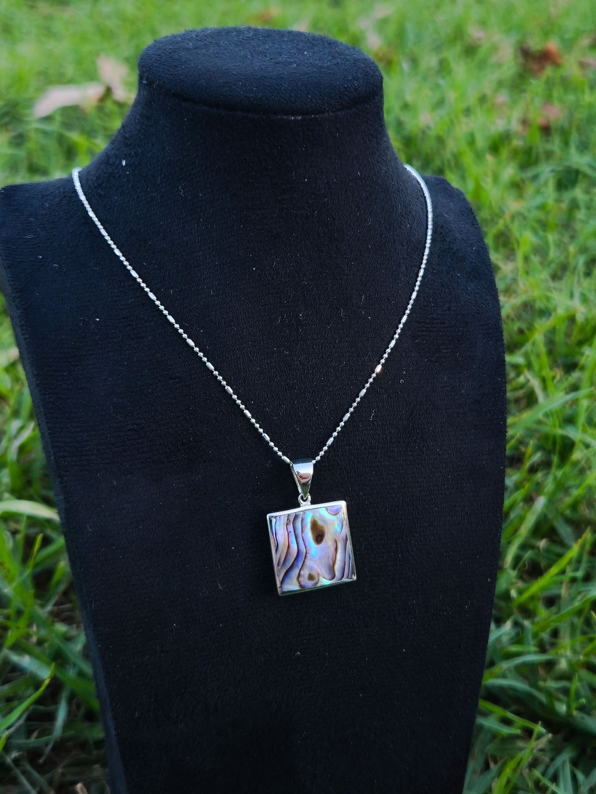 Sterling Silver Swirl Square Pendant