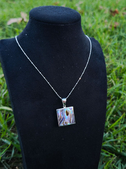 Sterling Silver Swirl Square Pendant