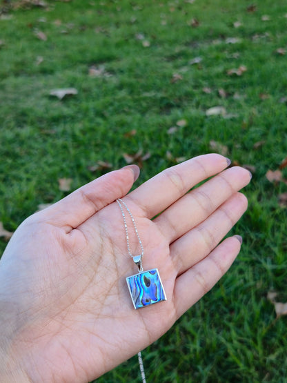 Sterling Silver Swirl Square Pendant