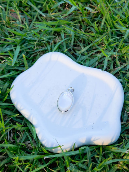 Sterling Silver Swirl Oval Pendant