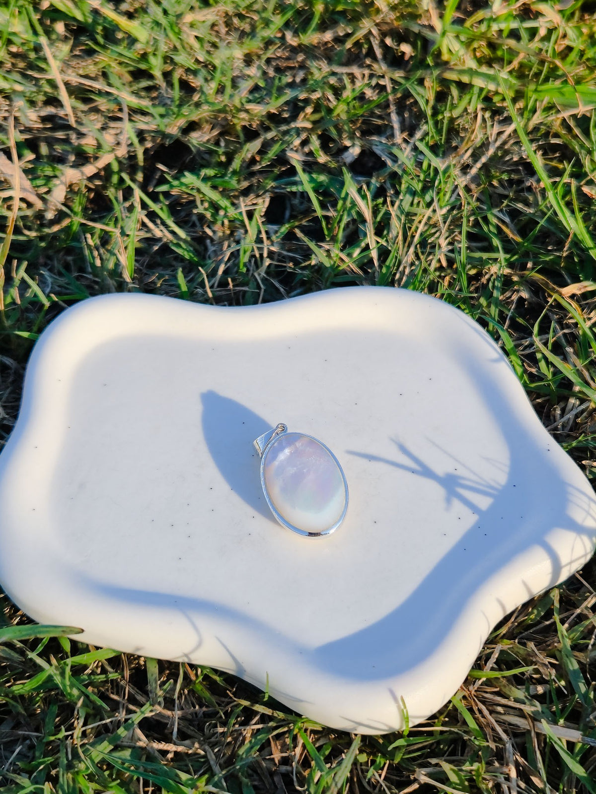Sterling Silver Swirl Oval Pendant