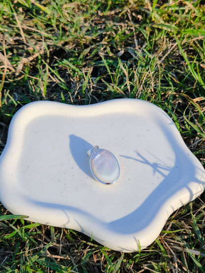 Sterling Silver Swirl Oval Pendant