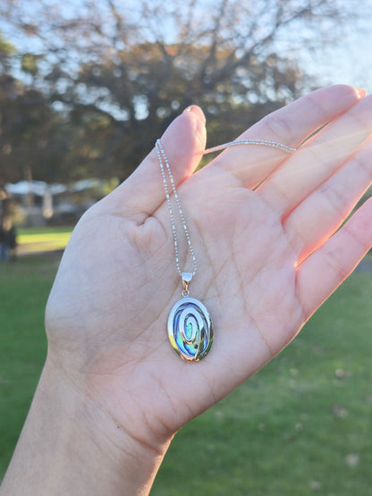 Sterling Silver Swirl Oval Pendant