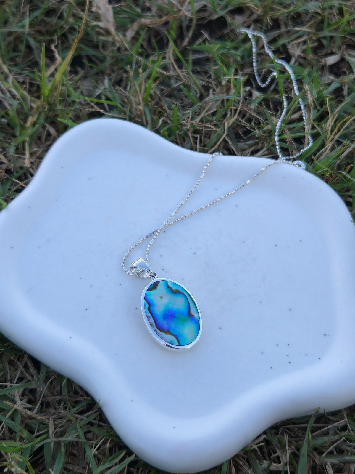 Sterling Silver Swirl Oval Pendant