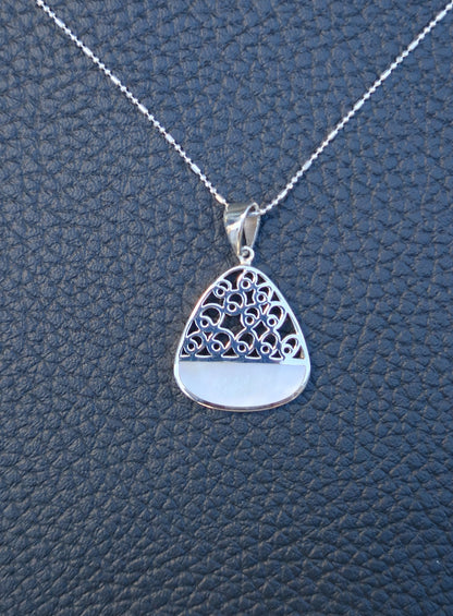 Sterling Silver Ornate Triangle Pendant