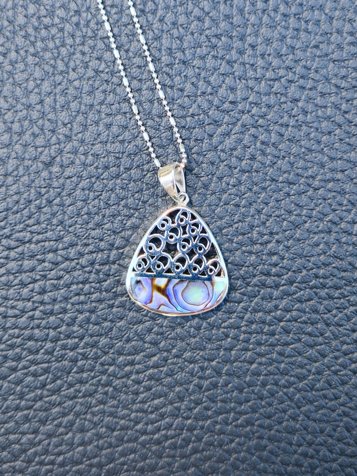 Sterling Silver Ornate Triangle Pendant