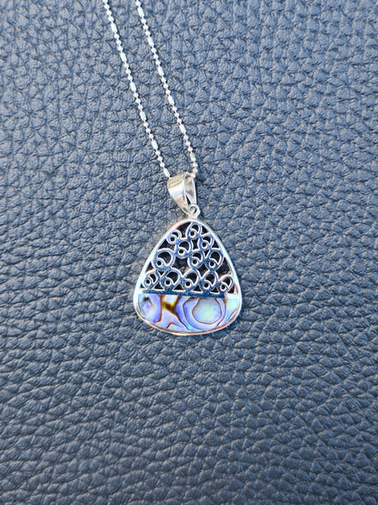 Sterling Silver Ornate Triangle Pendant
