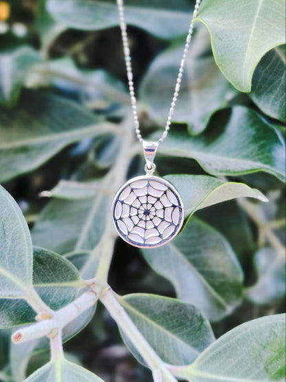 Sterling Silver Spiderweb Pendant