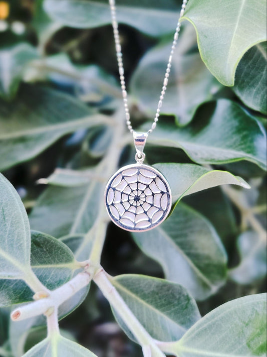 Sterling Silver Spiderweb Pendant