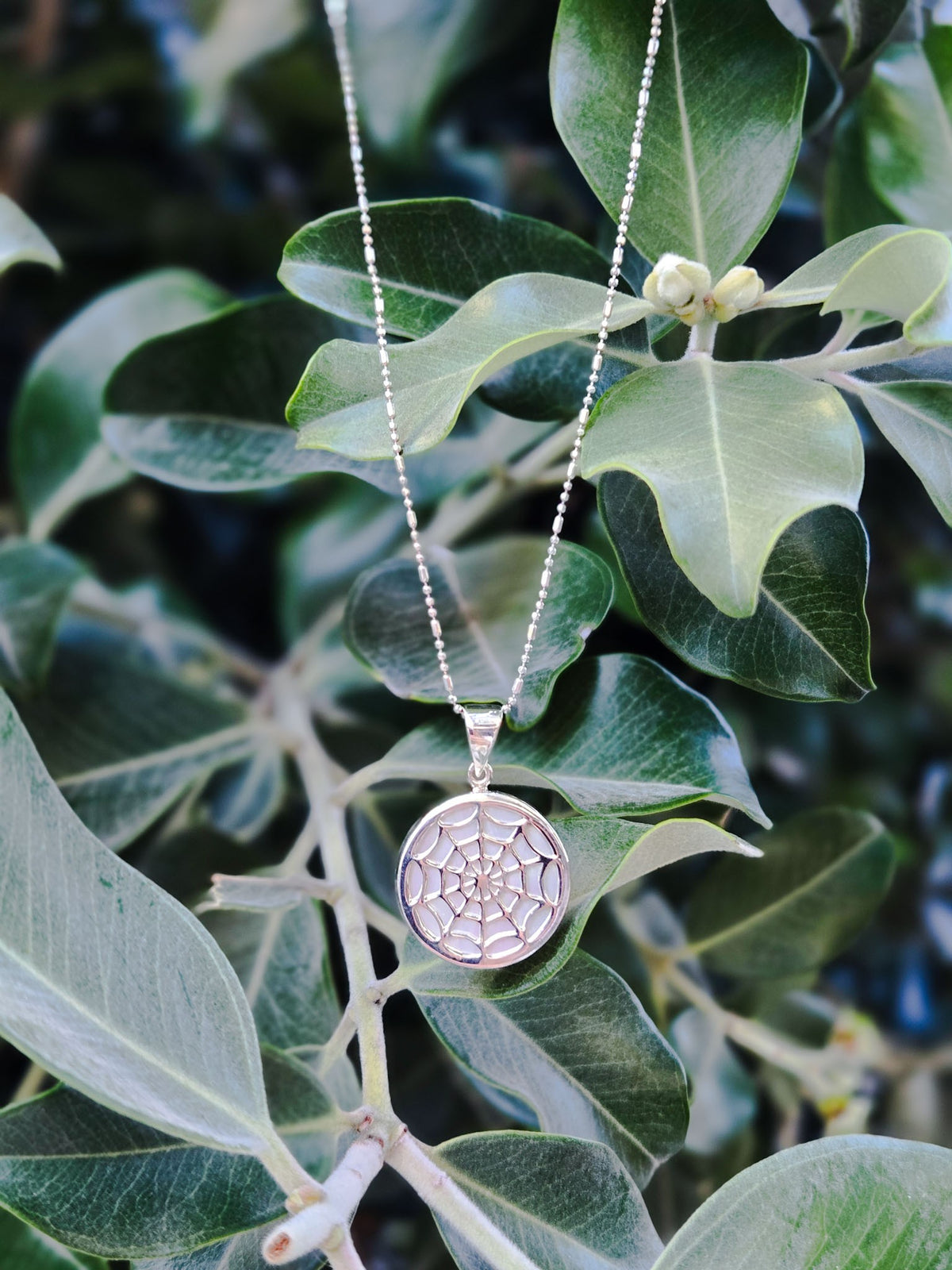 Sterling Silver Spiderweb Pendant
