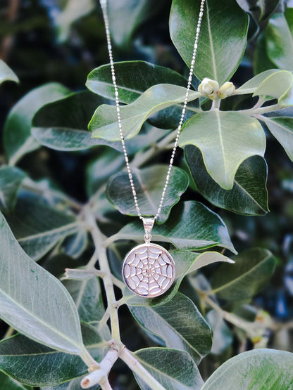 Sterling Silver Spiderweb Pendant