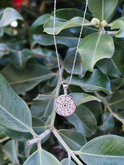 Sterling Silver Spiderweb Pendant