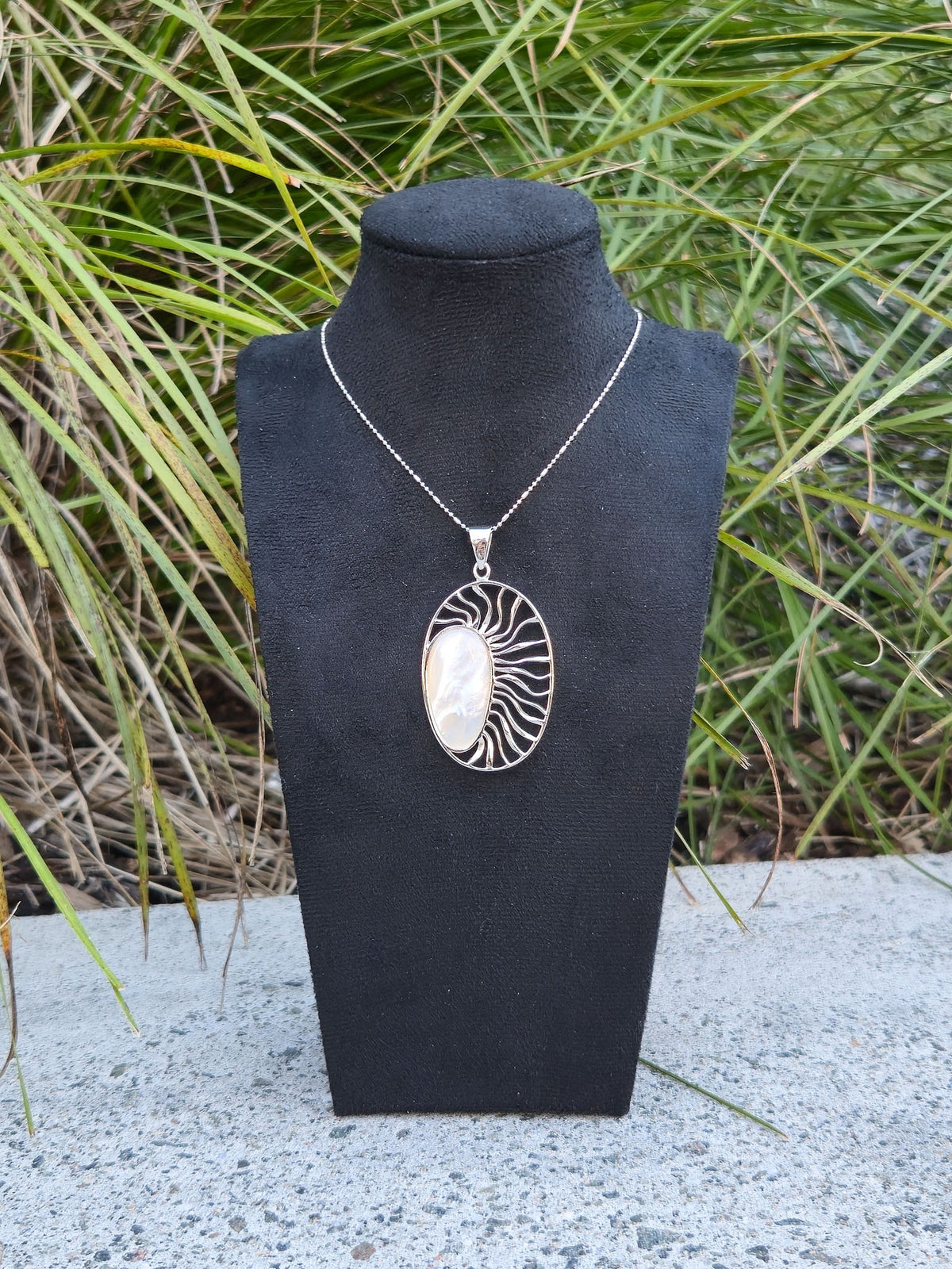 Sterling Silver Radiant Oval Pendant