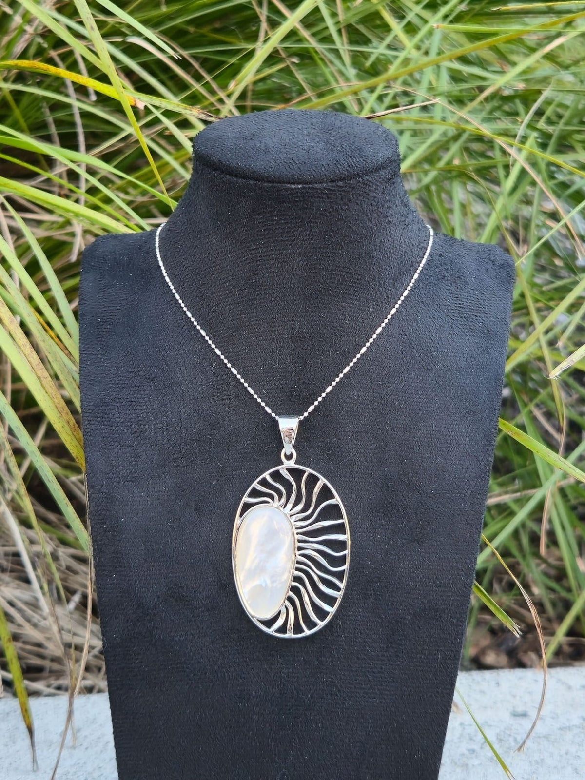 Sterling Silver Radiant Oval Pendant