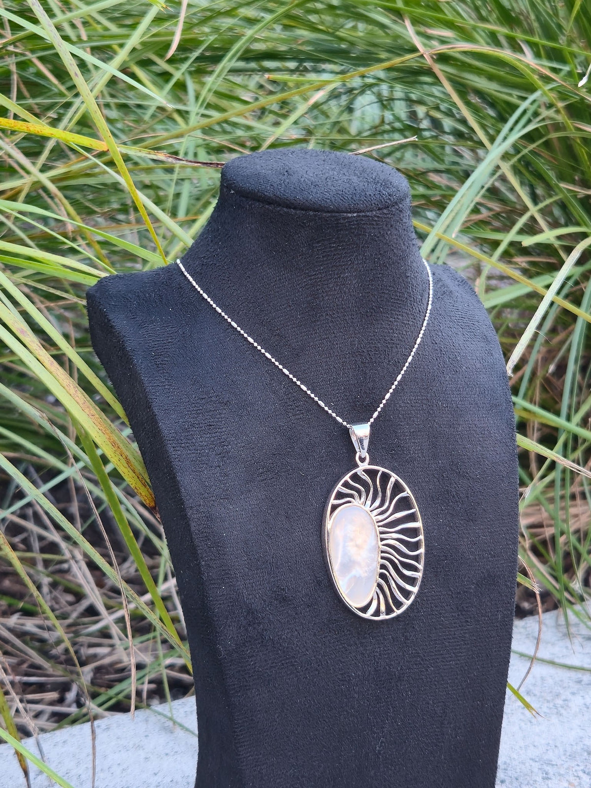 Sterling Silver Radiant Oval Pendant