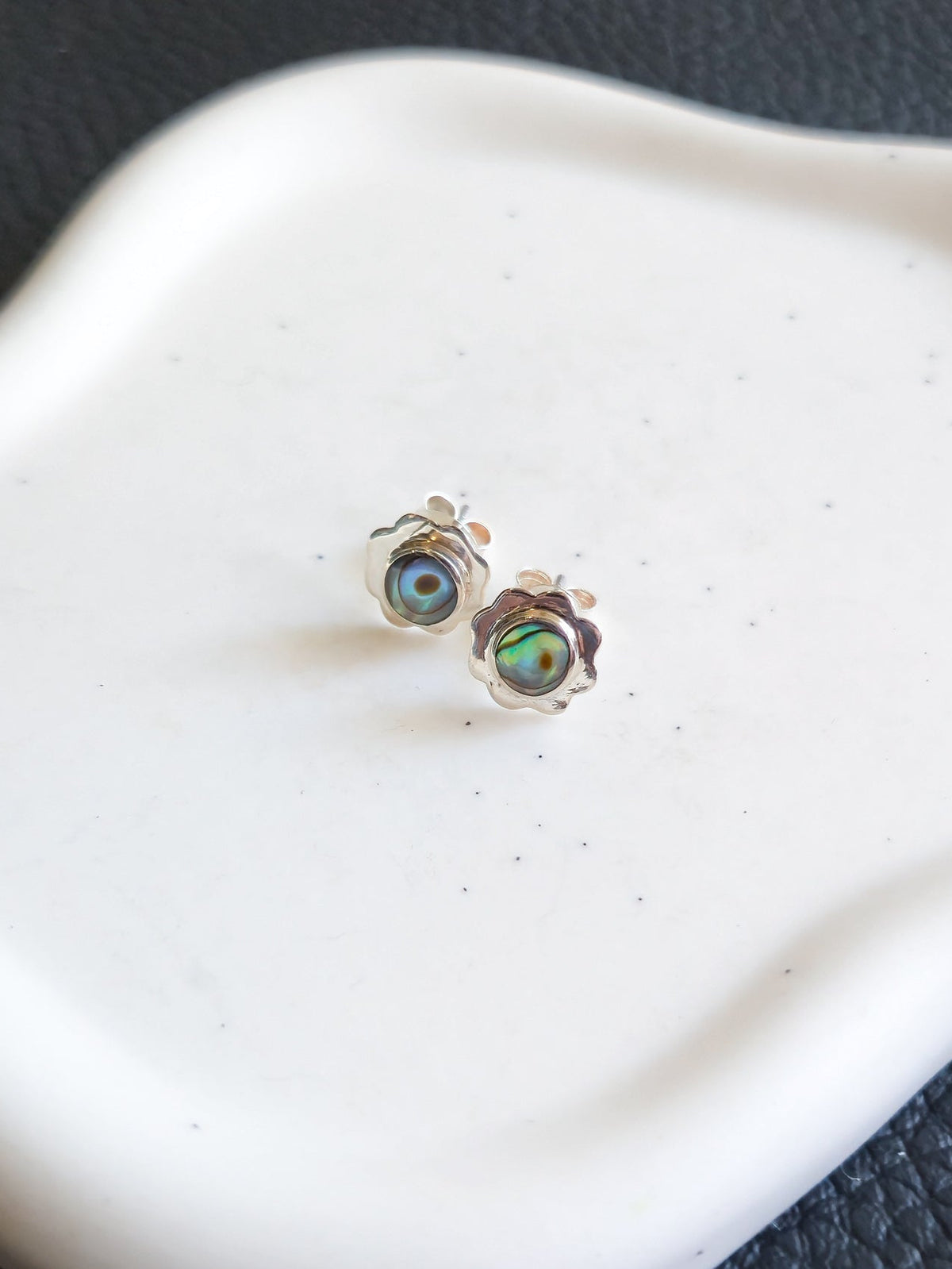 Sterling Silver Flower Stud Earrings 8mm
