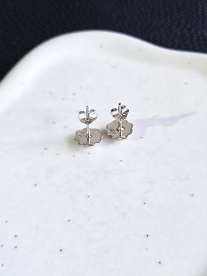 Sterling Silver Flower Stud Earrings 8mm