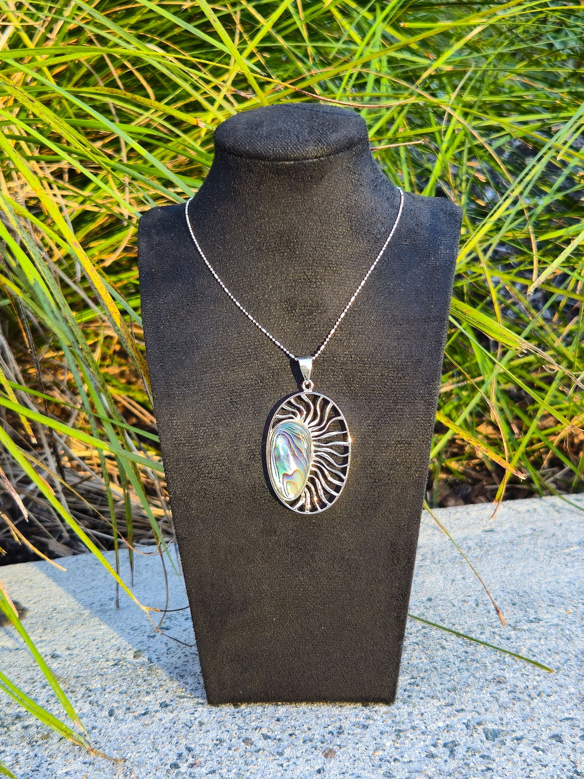 Sterling Silver Radiant Oval Pendant