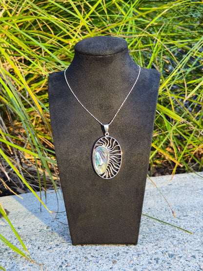 Sterling Silver Radiant Oval Pendant