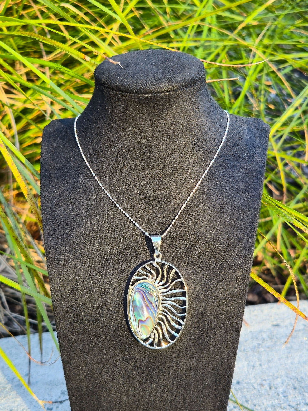 Sterling Silver Radiant Oval Pendant