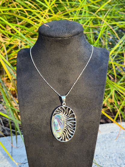 Sterling Silver Radiant Oval Pendant