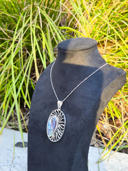 Sterling Silver Radiant Oval Pendant