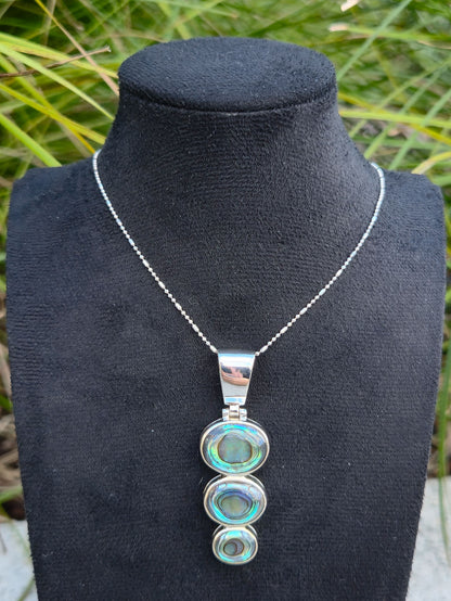 Sterling Silver Stacked Oval Pendant