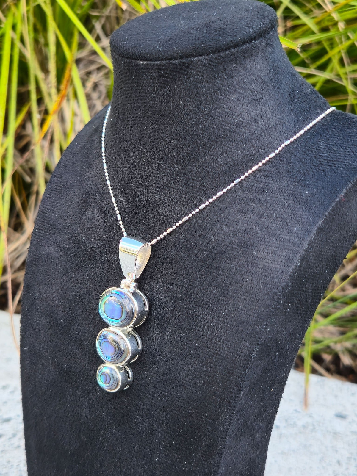 Sterling Silver Stacked Oval Pendant