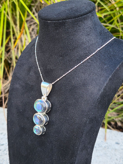 Sterling Silver Stacked Oval Pendant