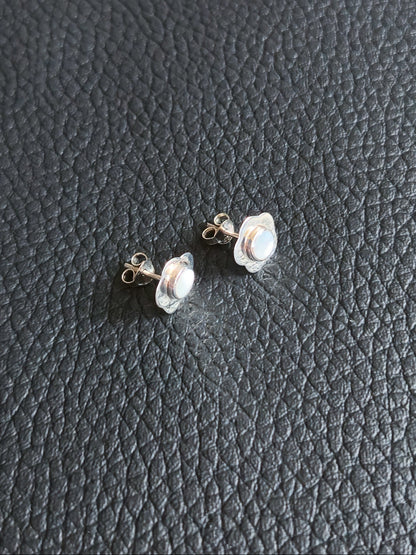 Sterling Silver Flower Stud Earrings 10mm