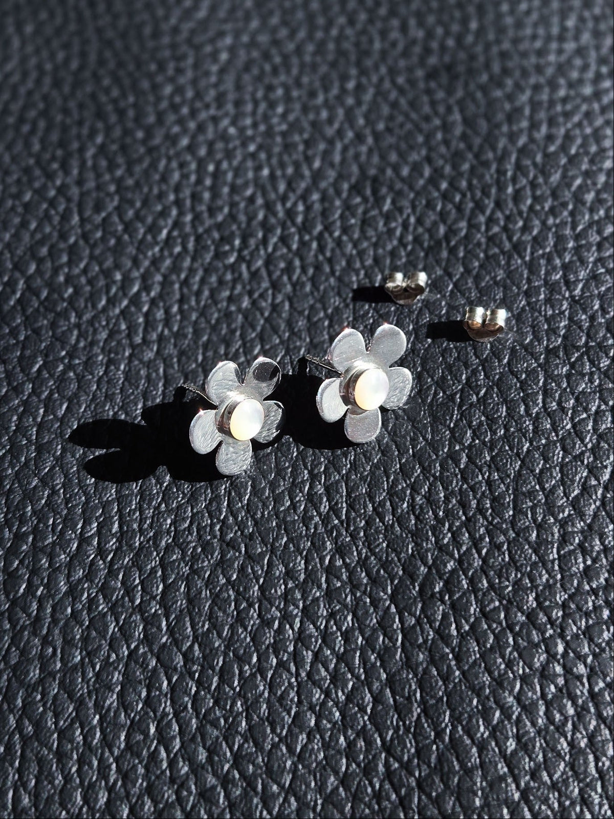 Sterling Silver Flower Stud Earrings 15mm
