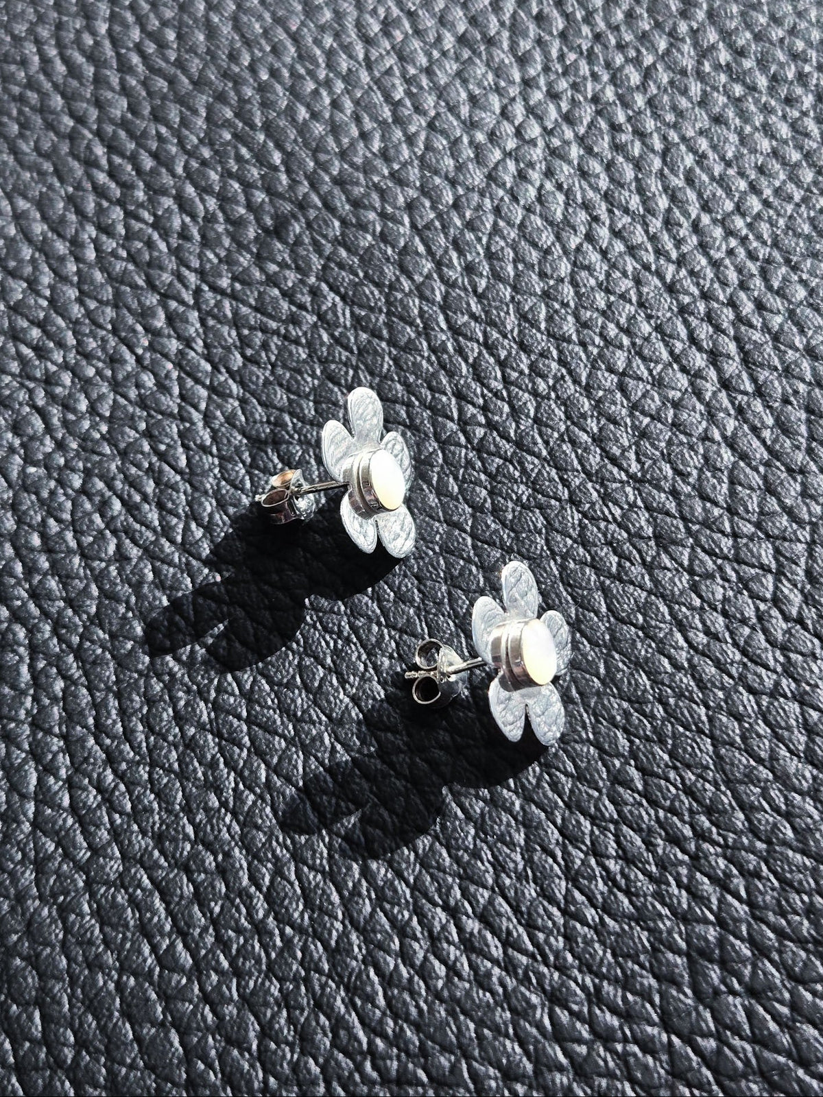 Sterling Silver Flower Stud Earrings 15mm
