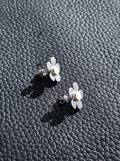 Sterling Silver Flower Stud Earrings 15mm