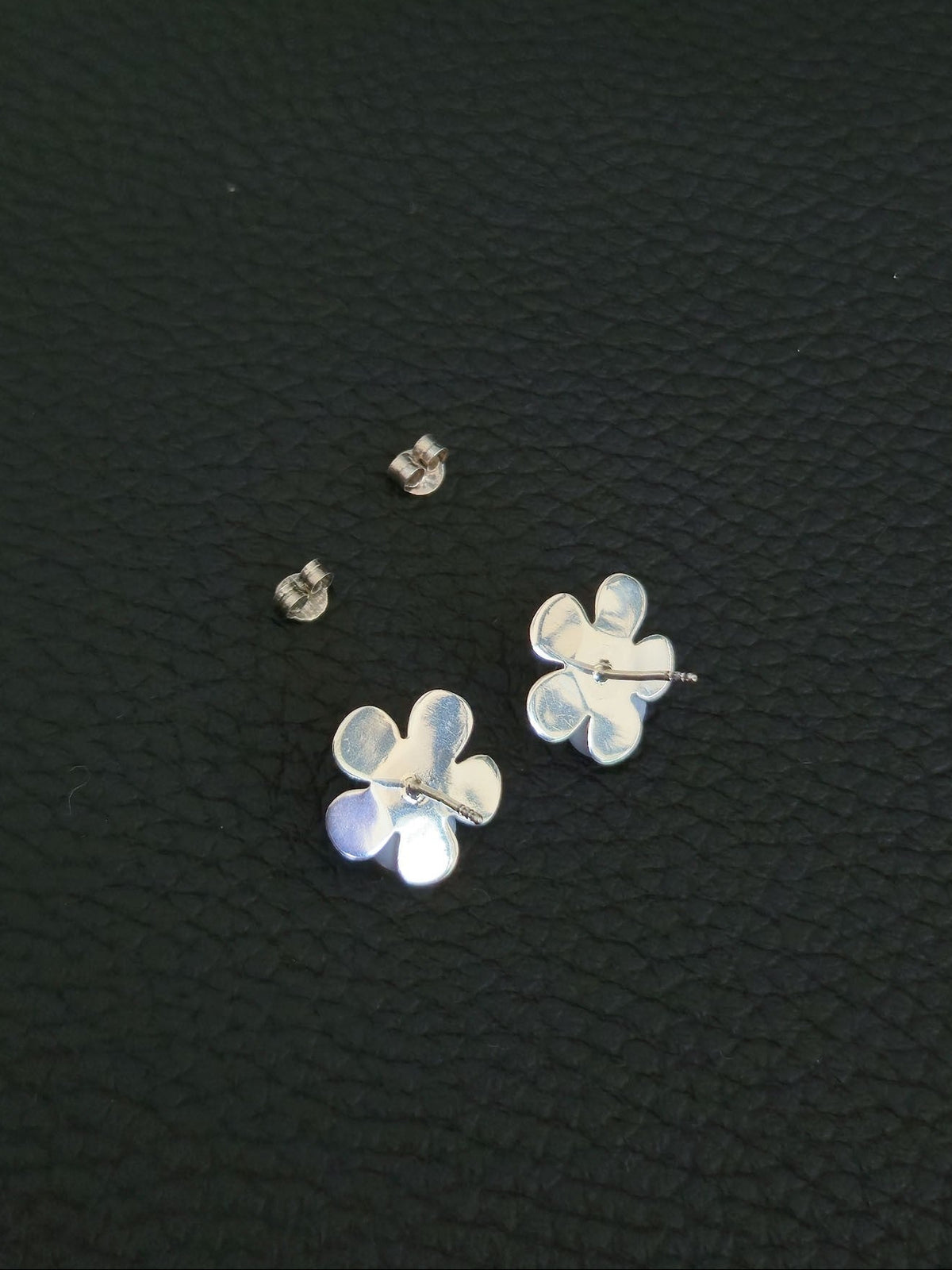 Sterling Silver Flower Stud Earrings 15mm