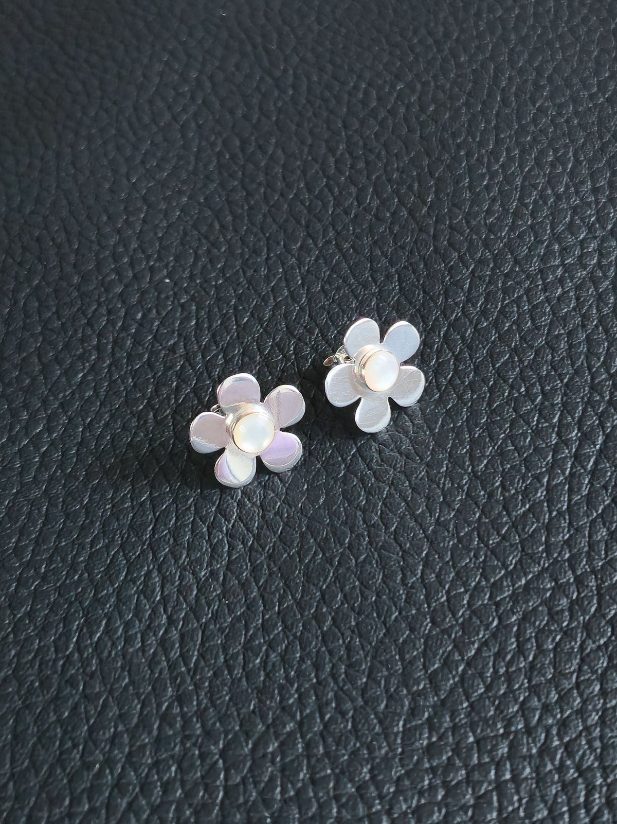 Sterling Silver Flower Stud Earrings 15mm